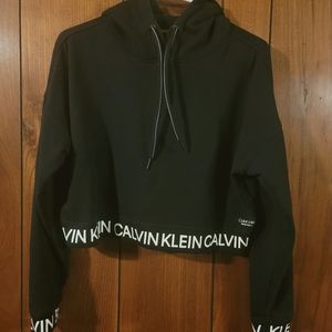 Black cropped Calvin Klein hoodie